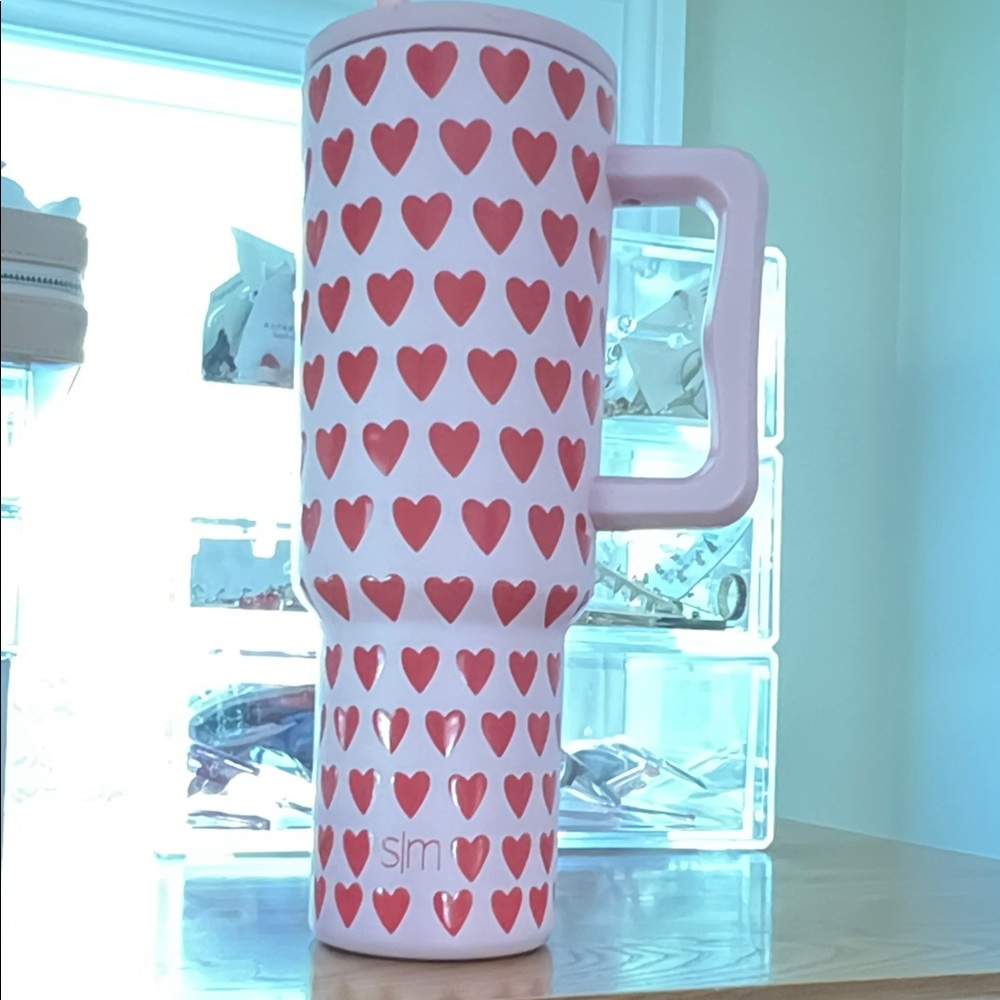 Simple Moder Pink Heart Patterned cup
